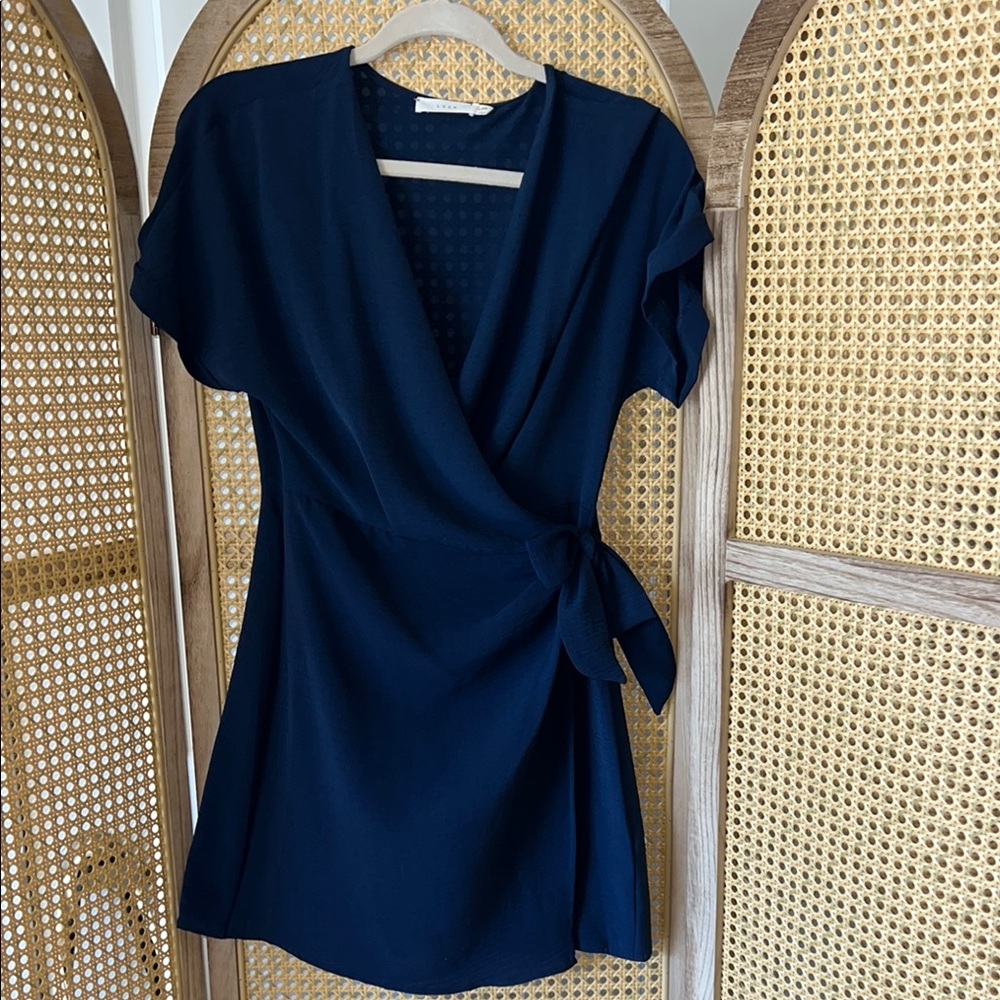 Elegant Navy Wrap Dress